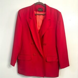 Collectible Gold by Giorgio Sant Angelo Wool Blazer Coat Red 14 Vintage